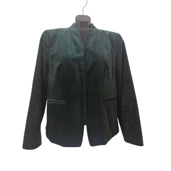 J.Crew Velvet Emerald Green Blazer Womens 14 Holiday Party Business Lined Modern - Picture 1 of 13